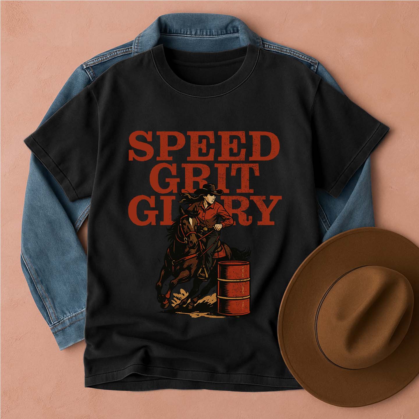 Barrel Racer Cowgirl T-Shirt