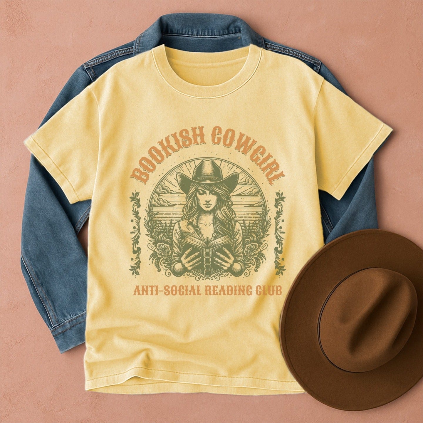 Bookish Cowgirl T-Shirt Butter / S Western shirt
