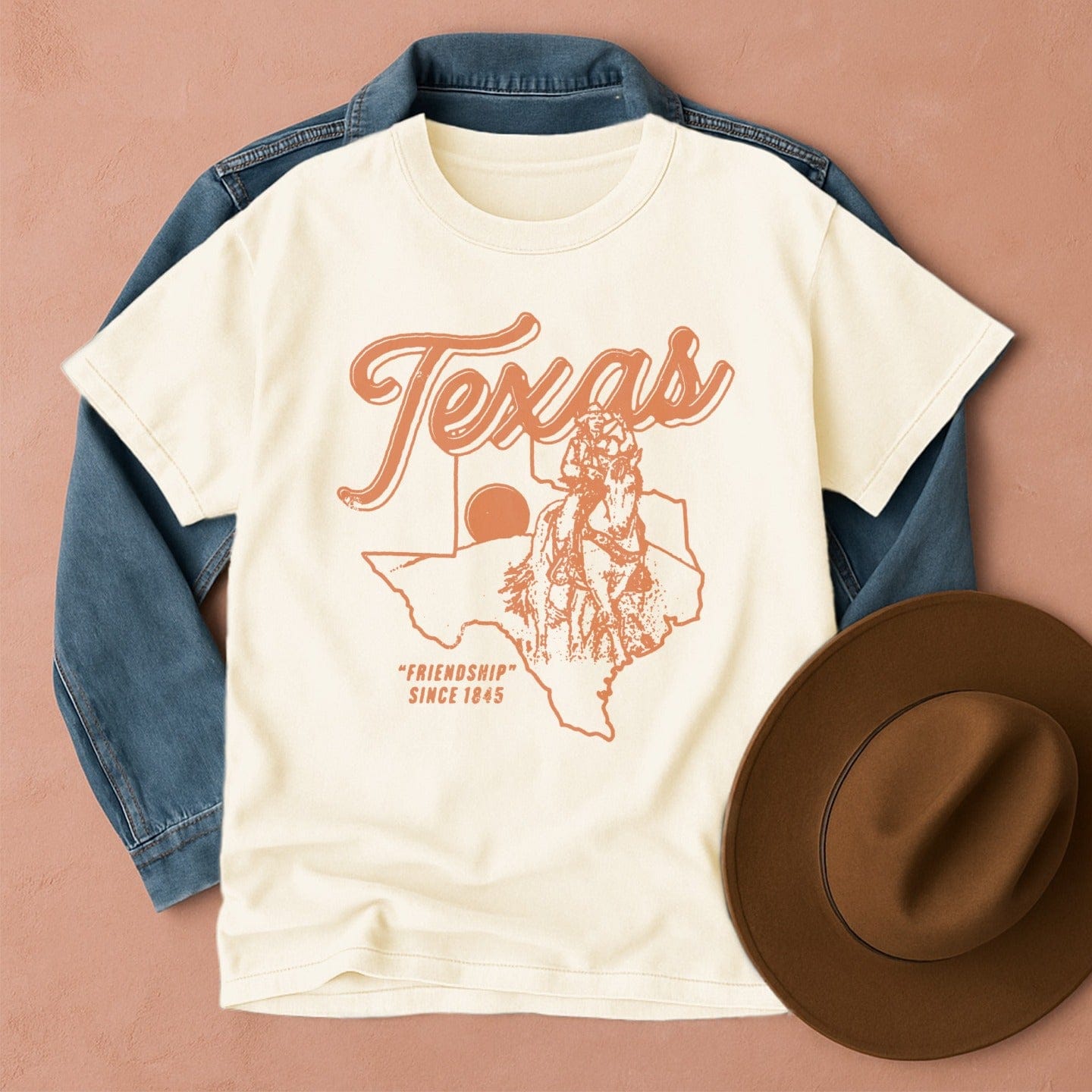 Texas American West Retro T-Shirt Ivory / S Western shirt