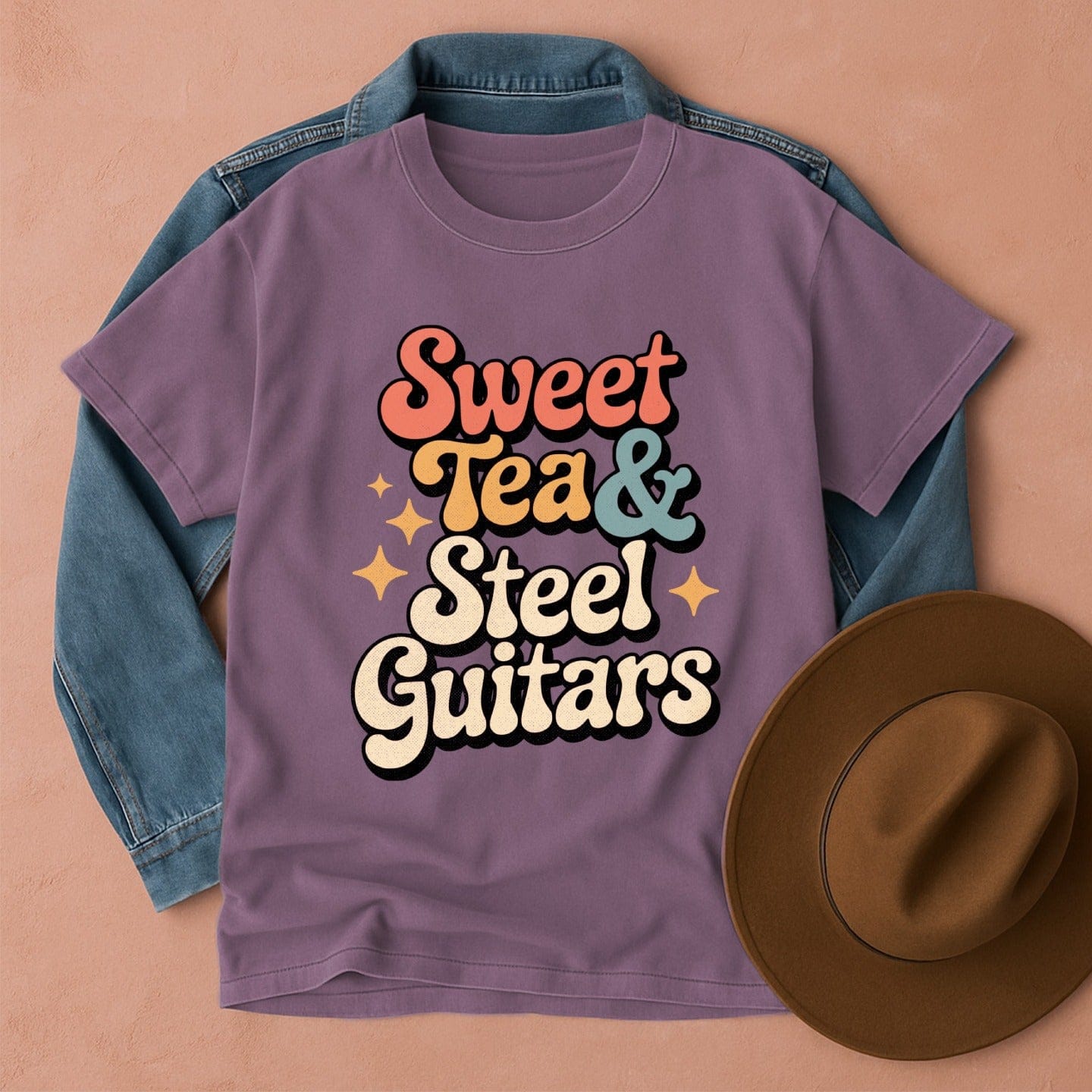 Sweet Tea & Steel Guitars T-Shirt Berry / S Western shirt