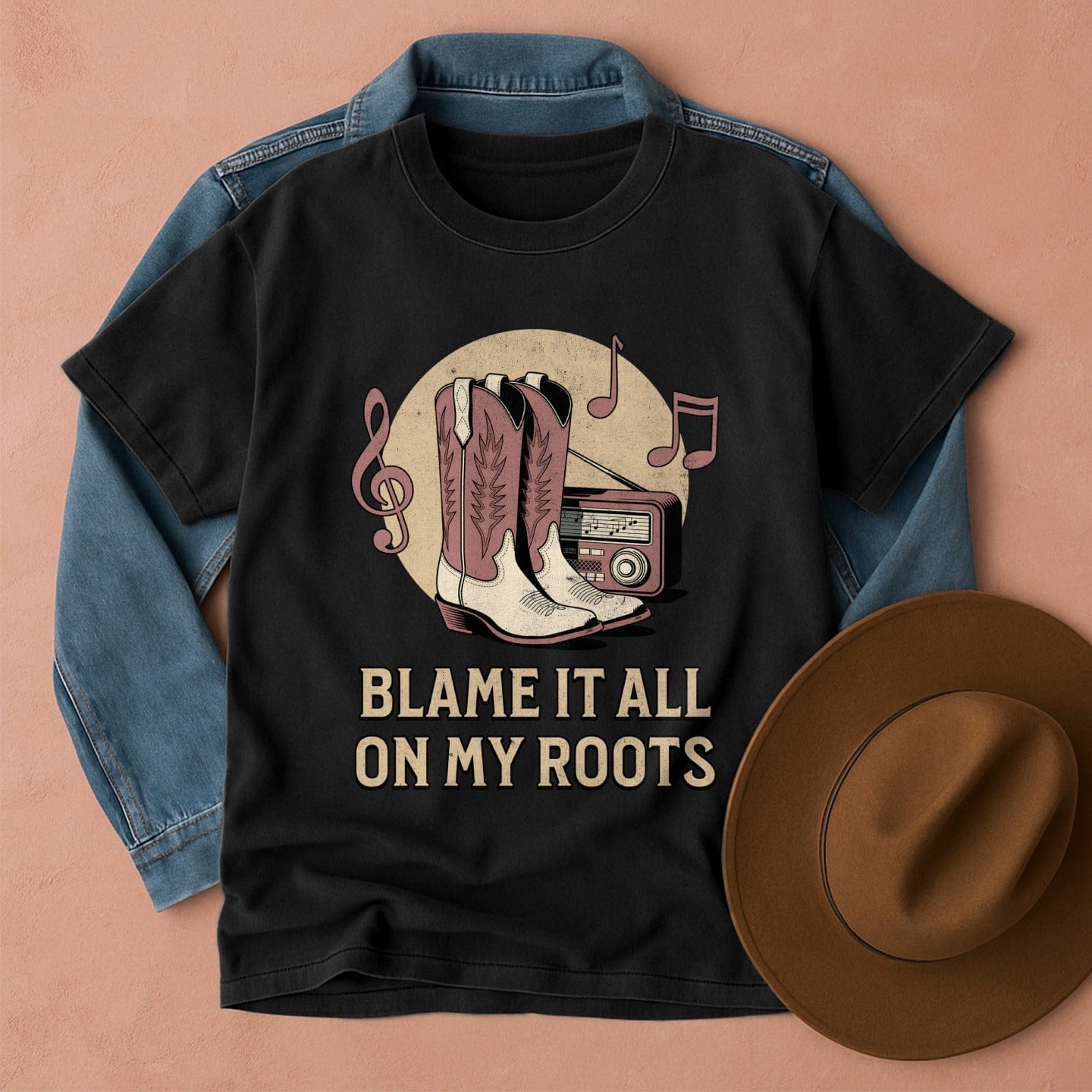 Blame it All on My Roots Western T-Shirt Black / S Western shirt