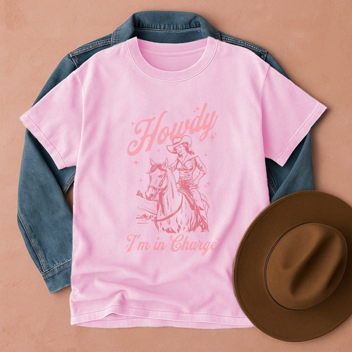 Howdy I'm in Charge T-Shirt Blossom / S Western shirt