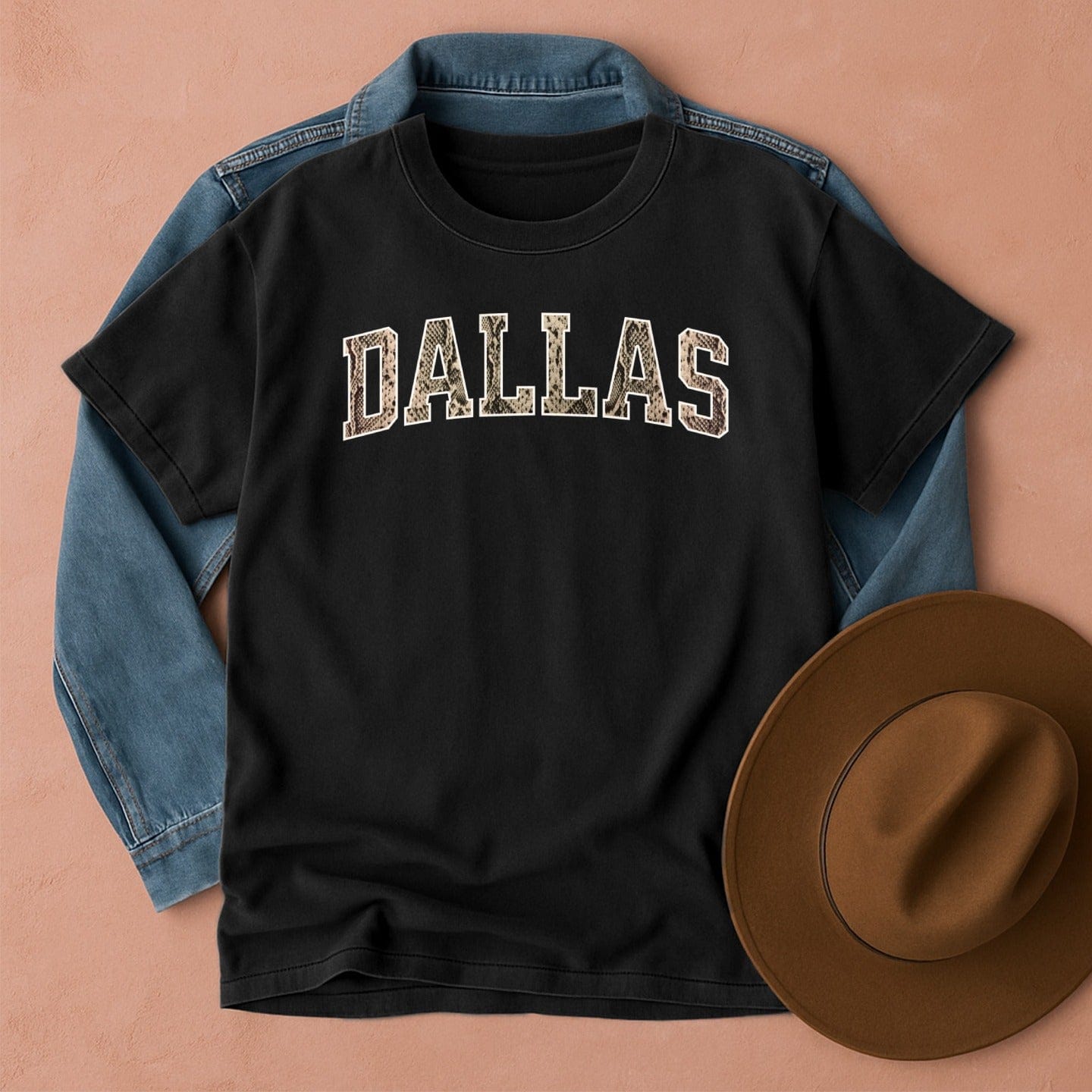 Dallas Snakeskin T-Shirt Black / S Western shirt
