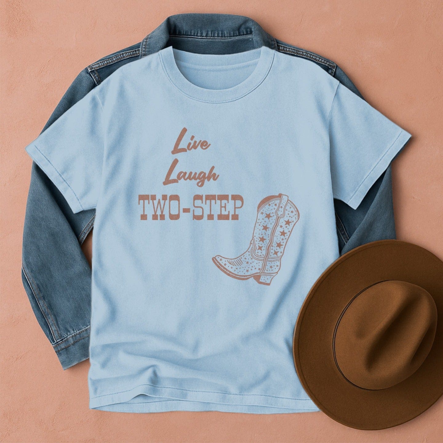 Live Laugh Two-Step Western T-Shirt Chambray / S Western shirt