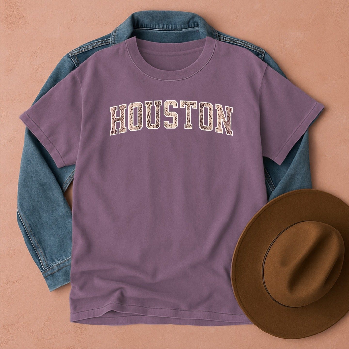 Houston Snakeskin T-Shirt Berry / S Western shirt
