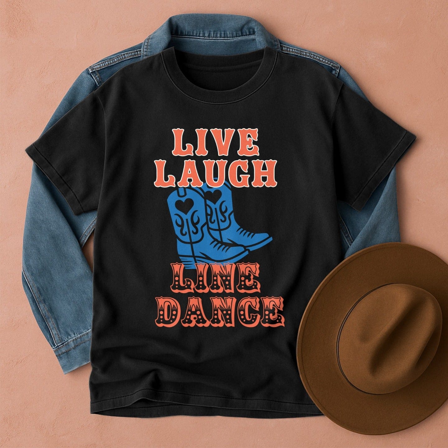 Live, Laugh, Line Dance T-Shirt Black / S Western shirt
