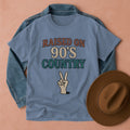 Raised on 90s Country T-Shirt Blue Jean / S Western shirt