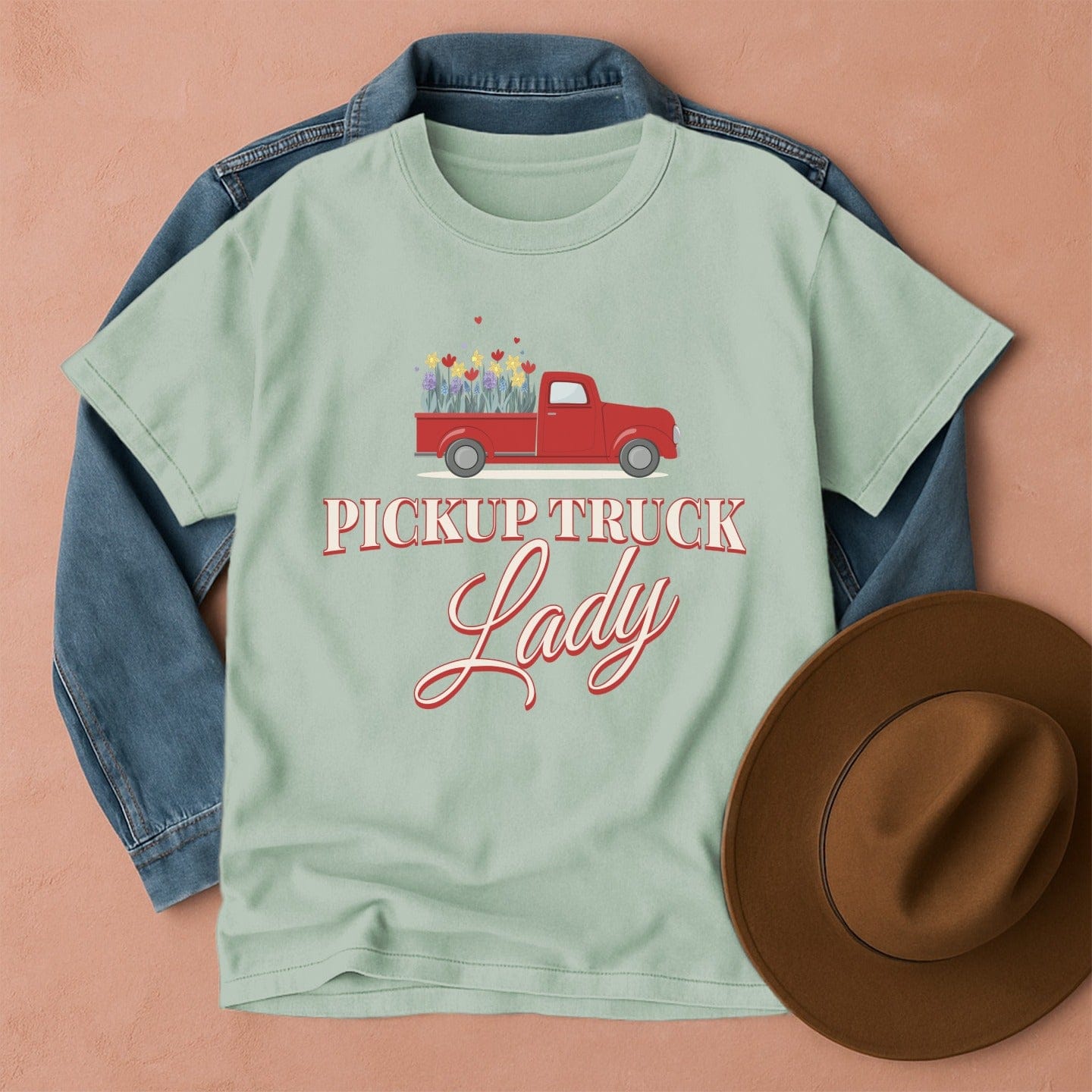 Pickup Truck Lady T-Shirt Bay / S Western shirt