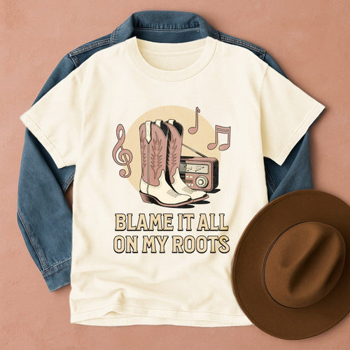 Blame it All on My Roots Western T-Shirt Ivory / S Western shirt