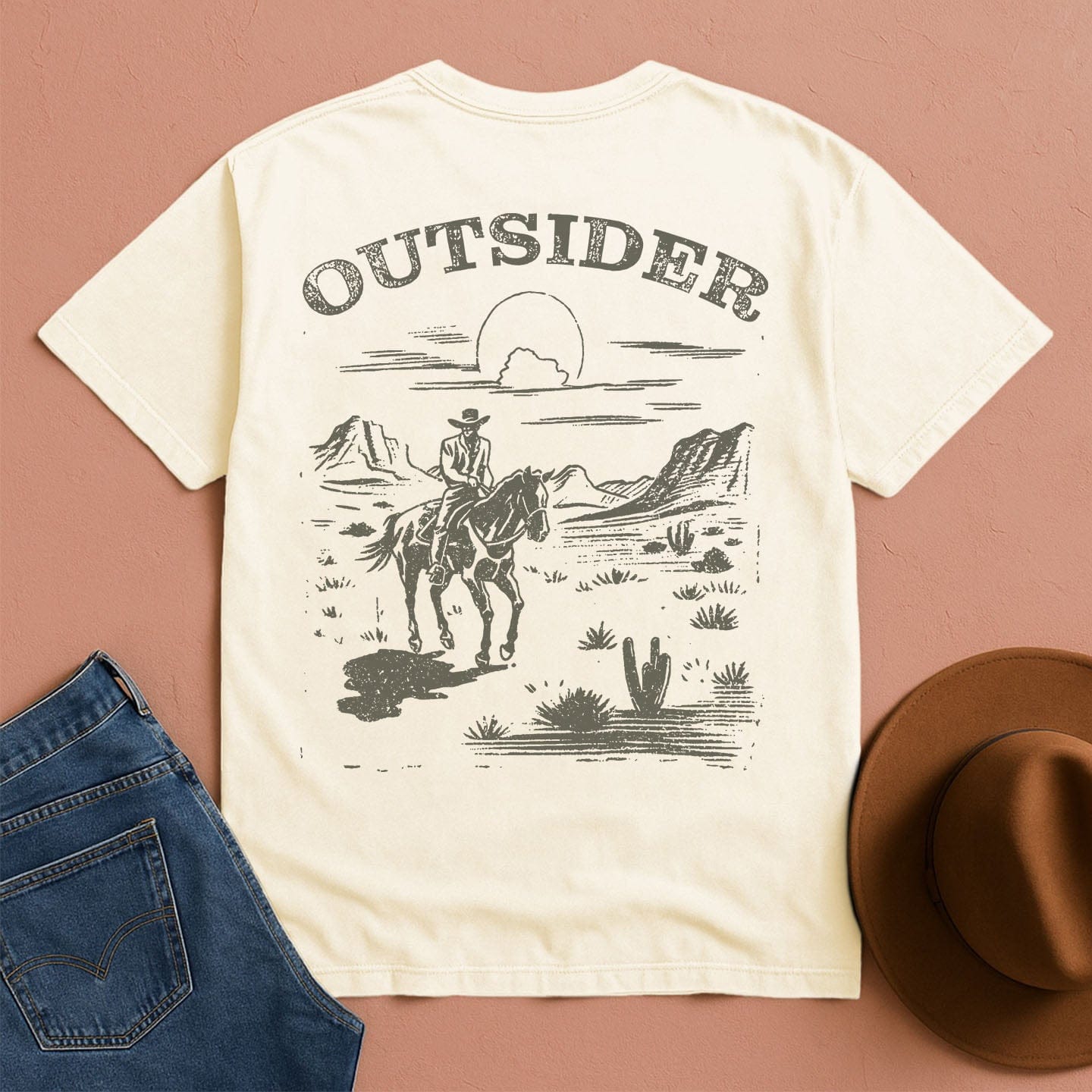 Outsider Cowboy T-Shirt Ivory / S Western shirt