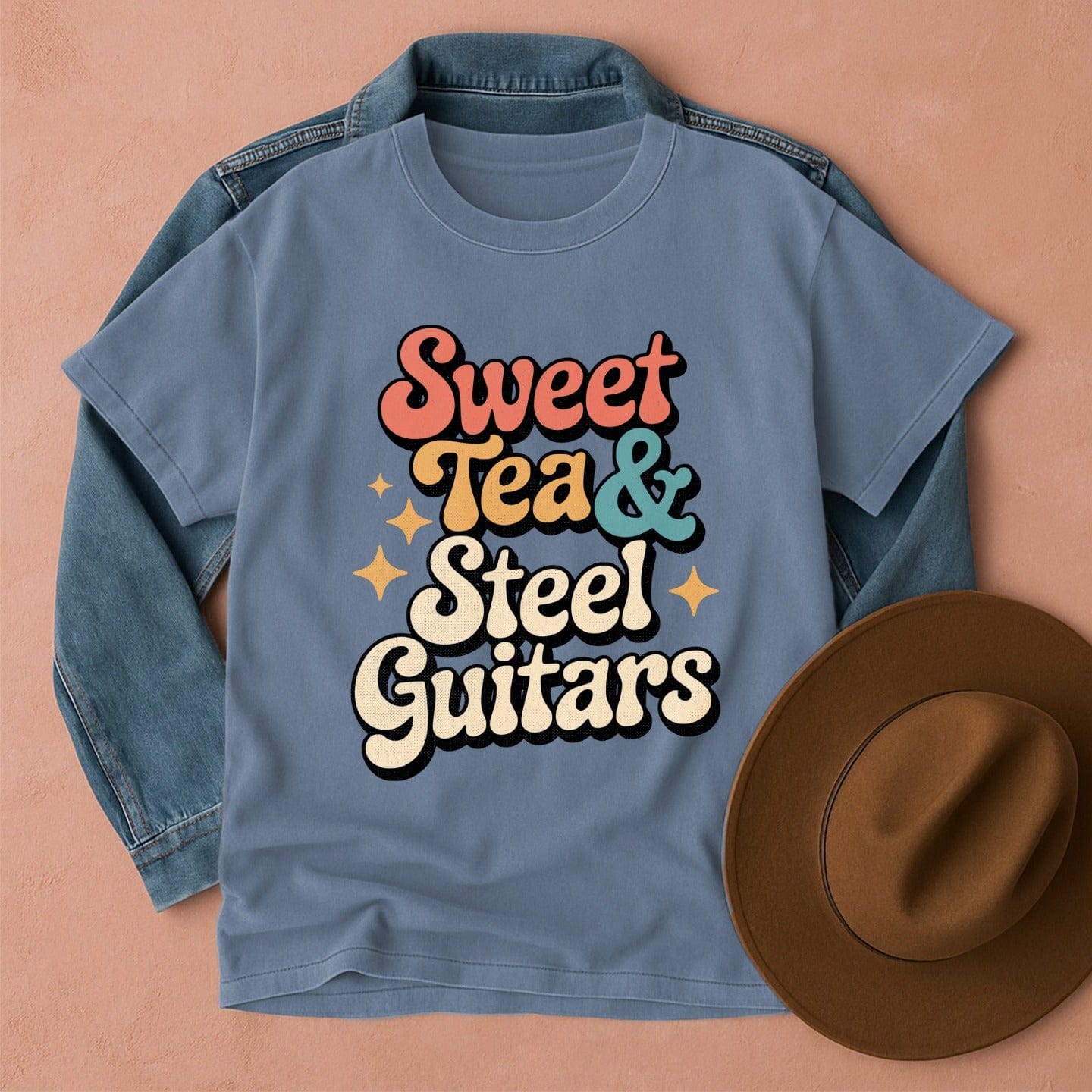 Sweet Tea & Steel Guitars T-Shirt Blue Jean / S Western shirt