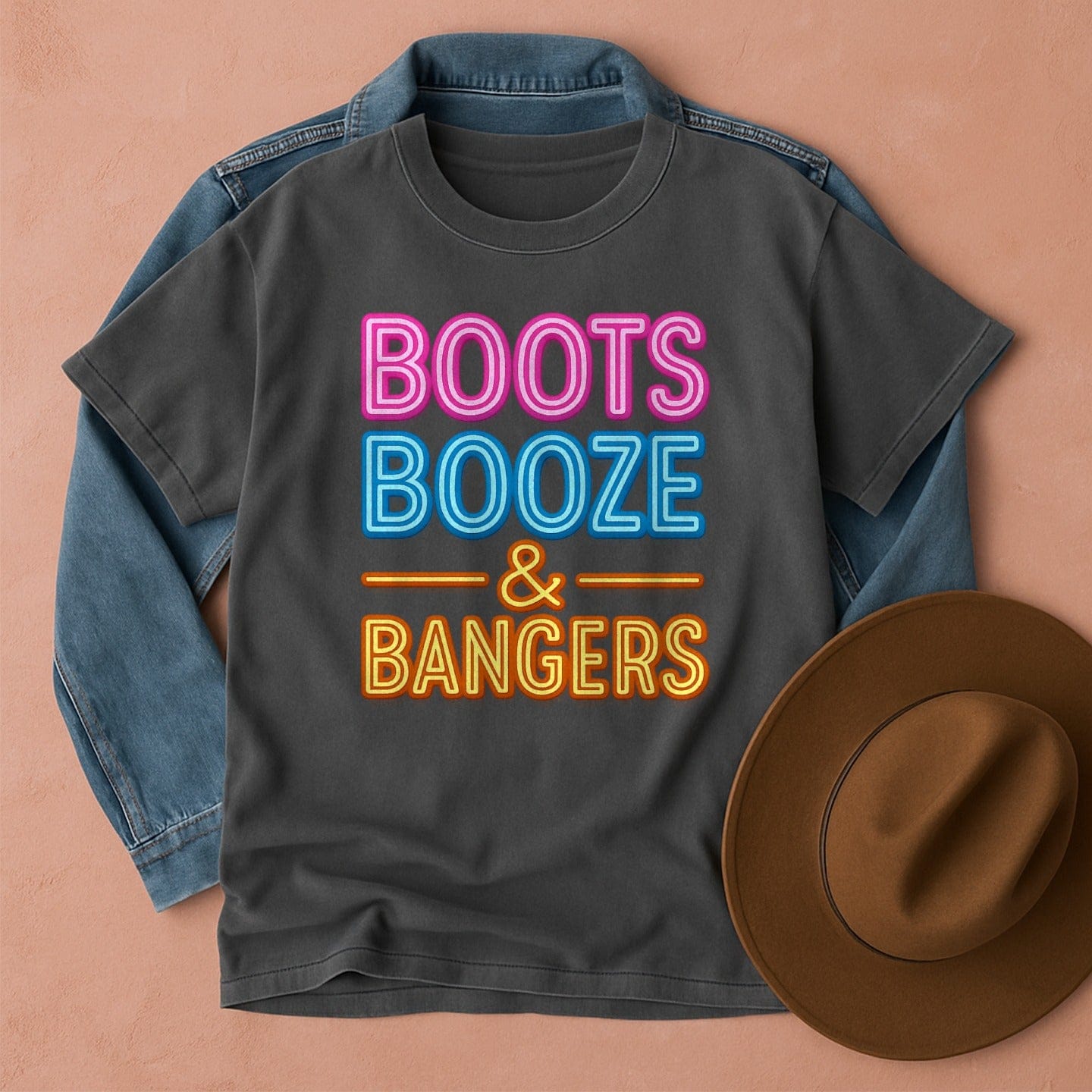 Boots Booze & Bangers T-Shirt Pepper / S Western shirt