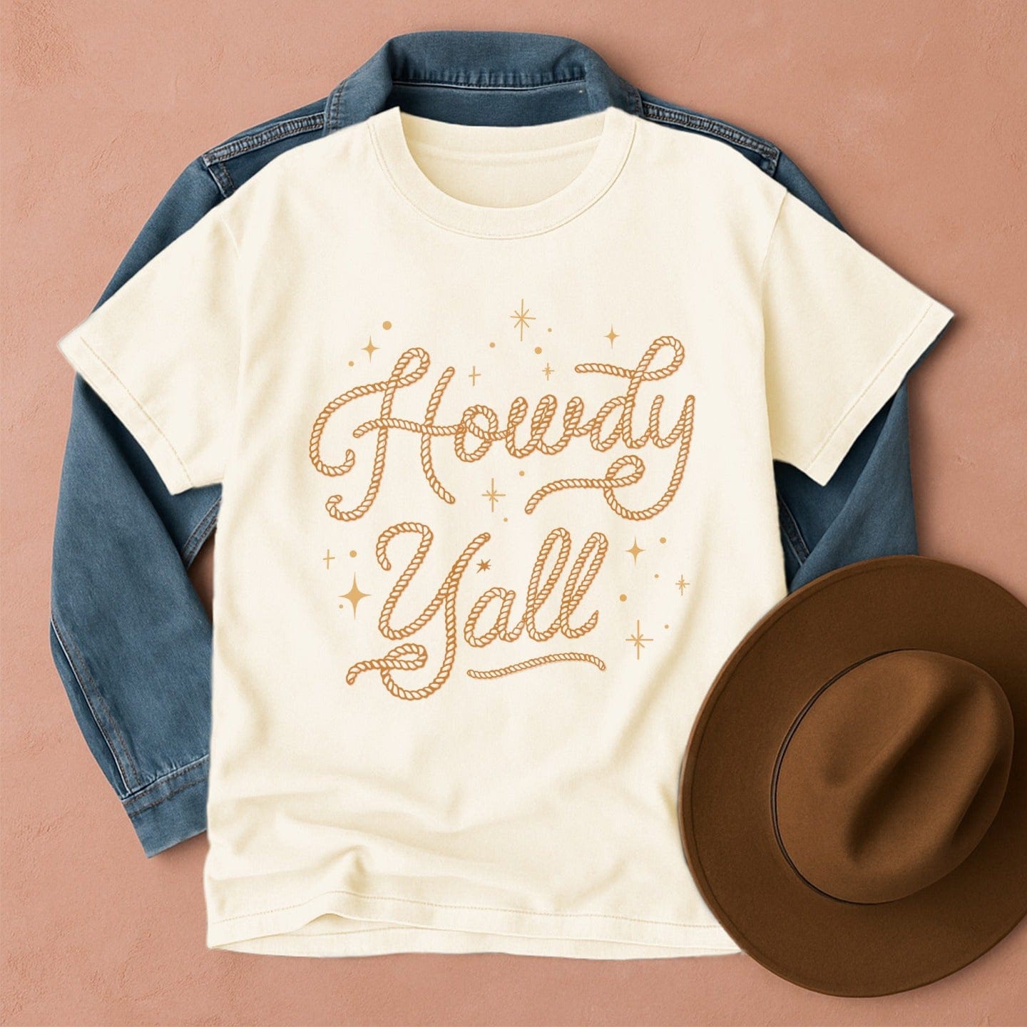 Howdy Y’all T-Shirt Ivory / S Western shirt