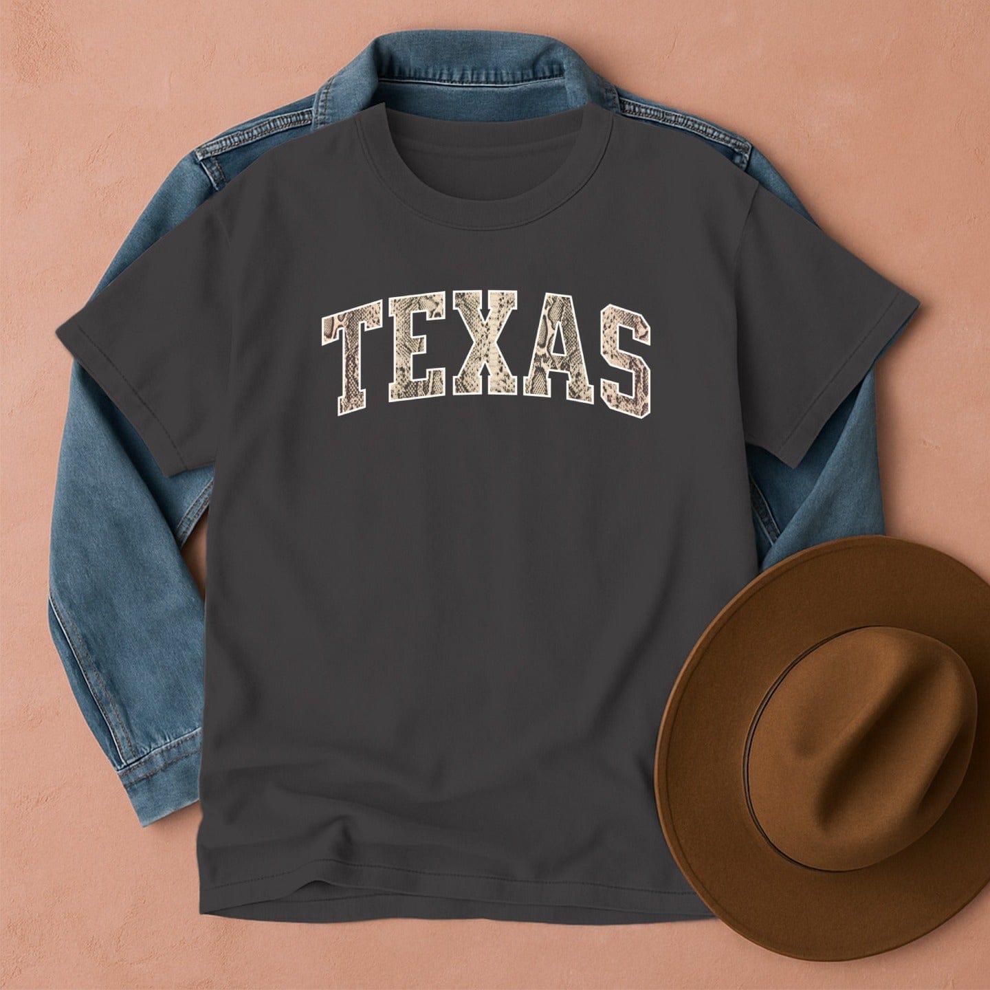Texas Snakeskin T-Shirt Graphite / S Western shirt
