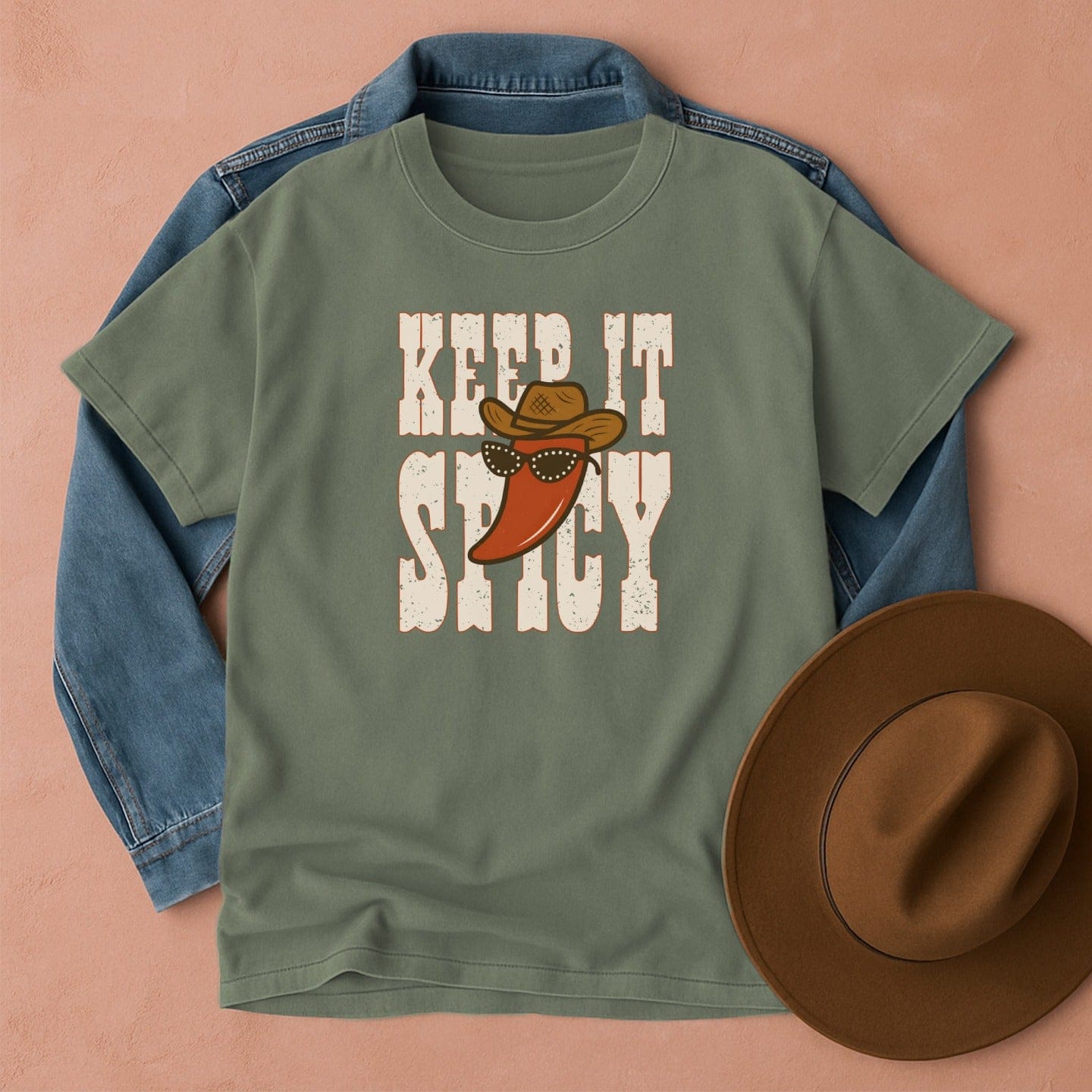 Keep It Spicy T-Shirt Moss / S Western shirt