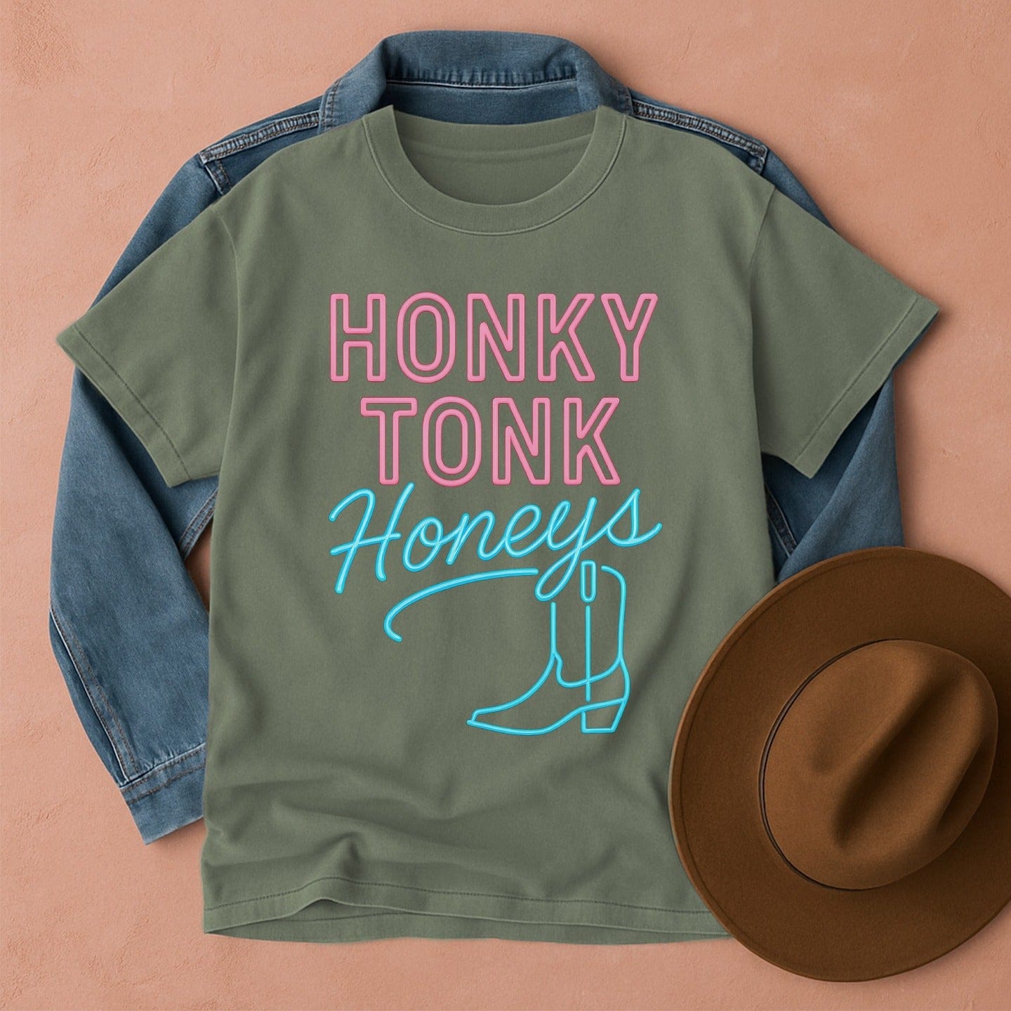 Honky Tonk Honeys Western T-Shirt Moss / S Western shirt