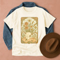 Cow Skull Art Nouveau T-Shirt Ivory / S Western shirt
