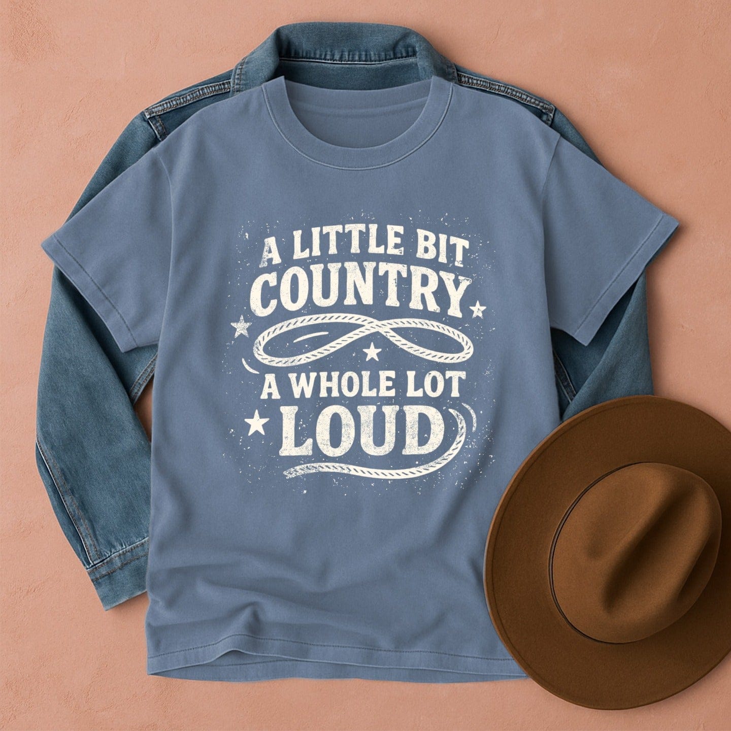 A Little Bit Country A Whole Lot Loud T-Shirt Blue Jean / S Western shirt