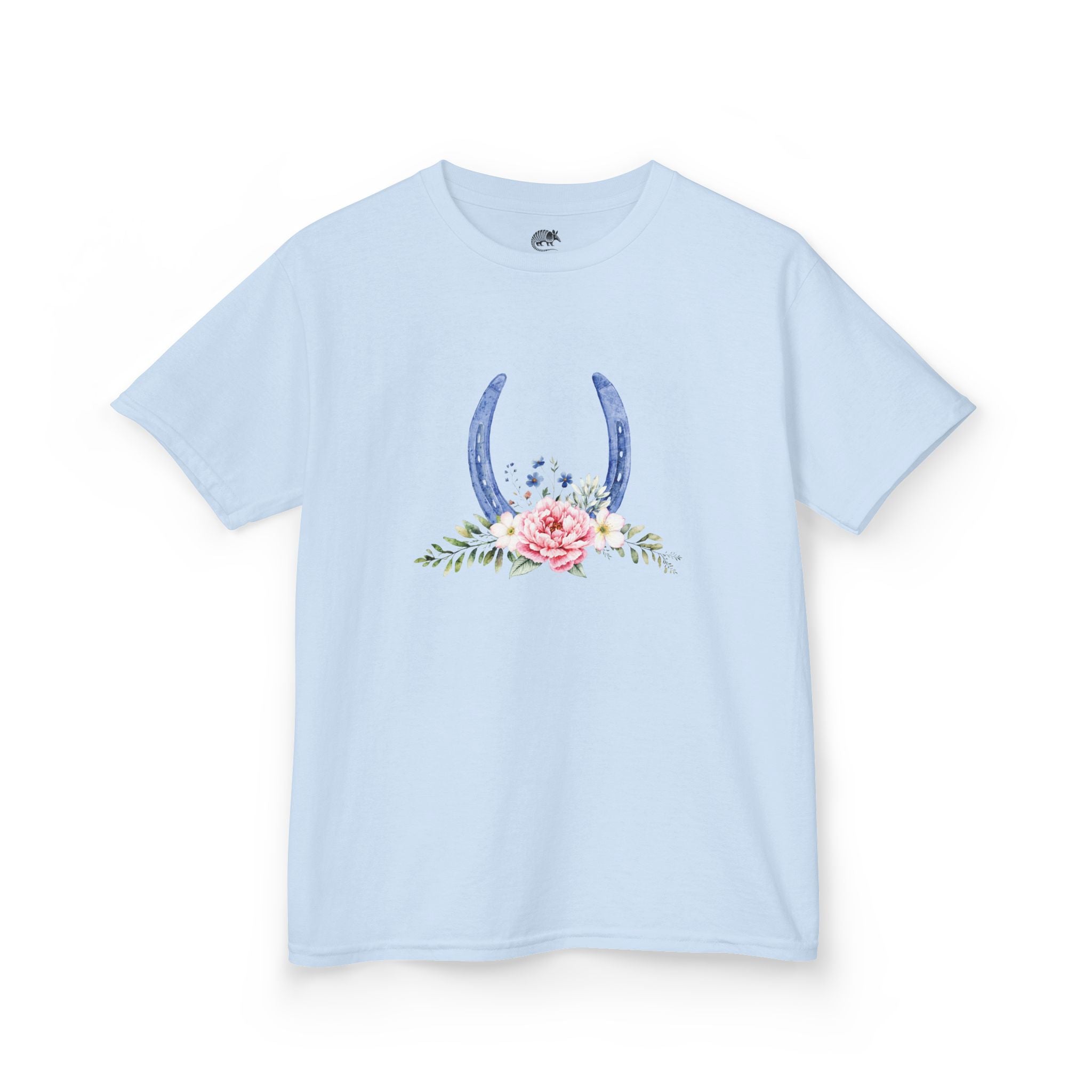 Floral Horseshoe Cowgirl 90s Baby Tee Light Blue / XS Western shirt
