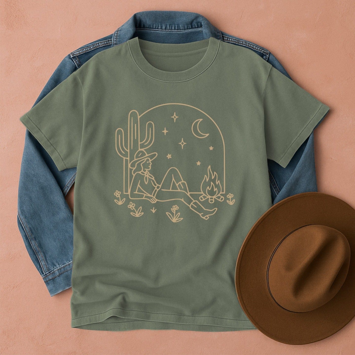 Desert Dreamer Cowgirl T-shirt Moss / S Western shirt