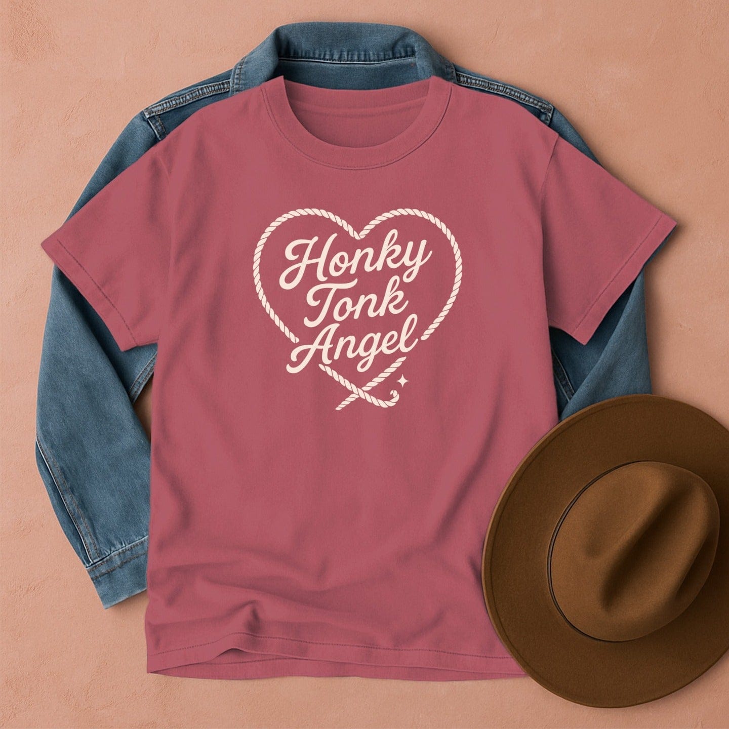 Honky Tonk Angel T-Shirt Crimson / S Western shirt