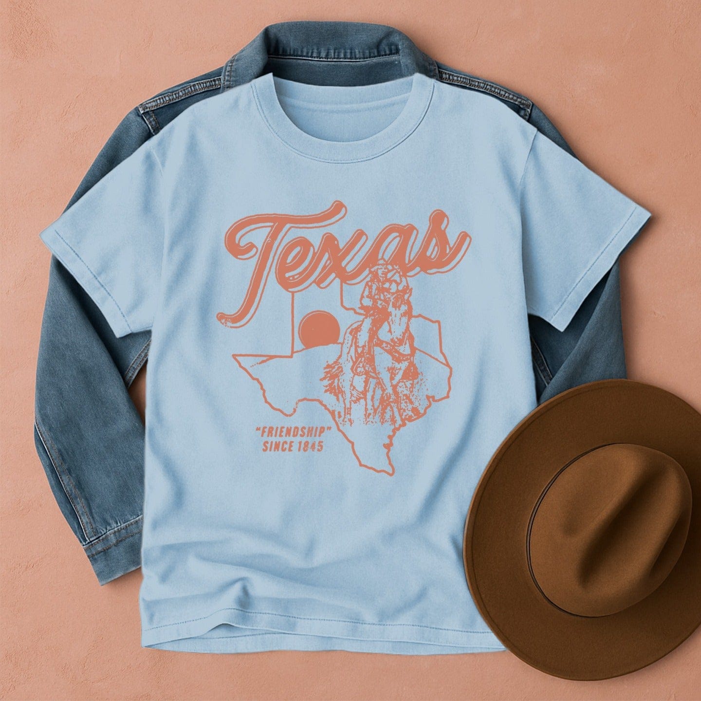Texas American West Retro T-Shirt Chambray / S Western shirt