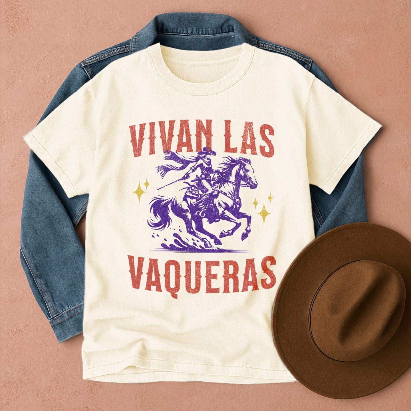 Vivan Las Vaqueras T-Shirt Ivory / S Western shirt