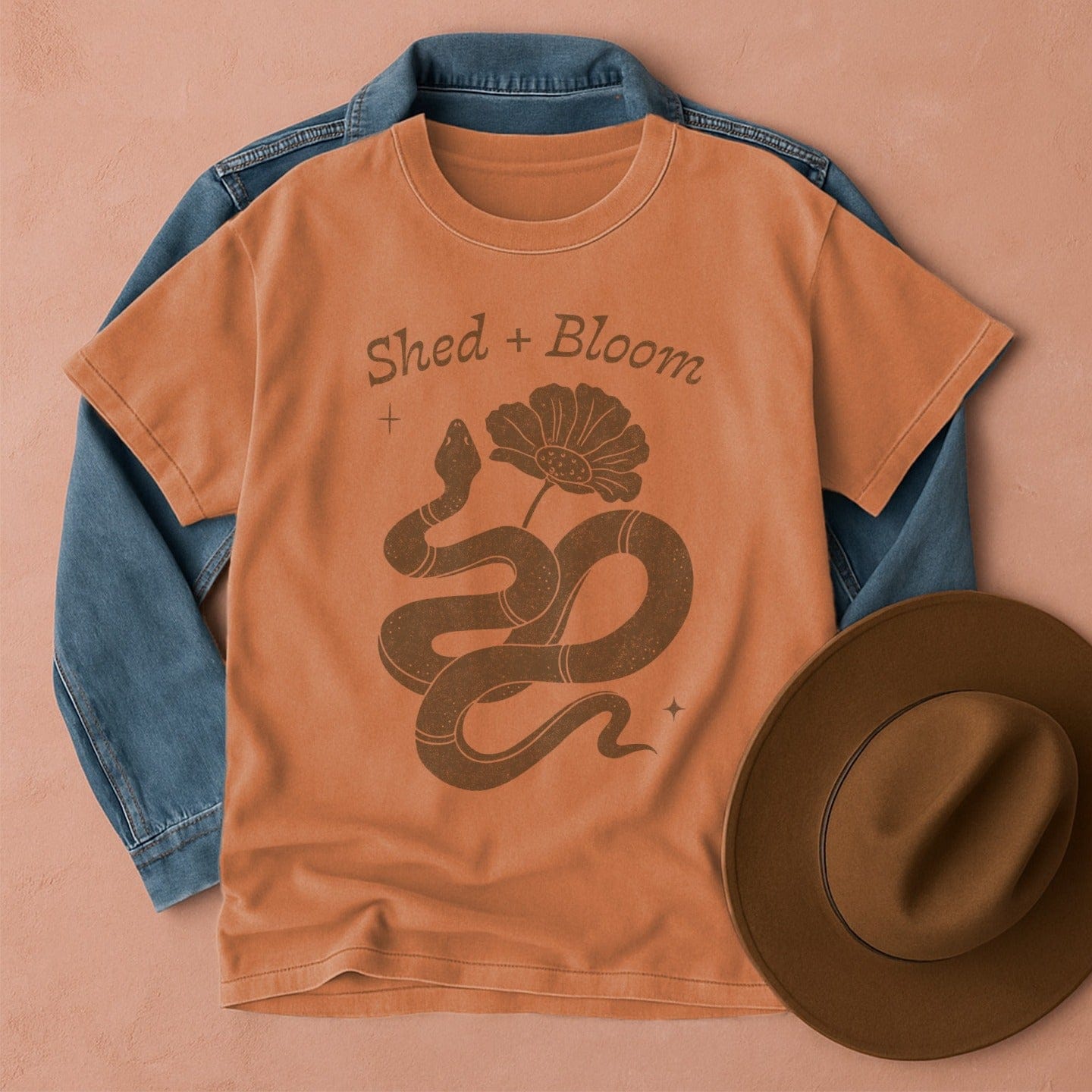 Shed + Bloom Snake Boho Western T-Shirt Yam / S Western shirt