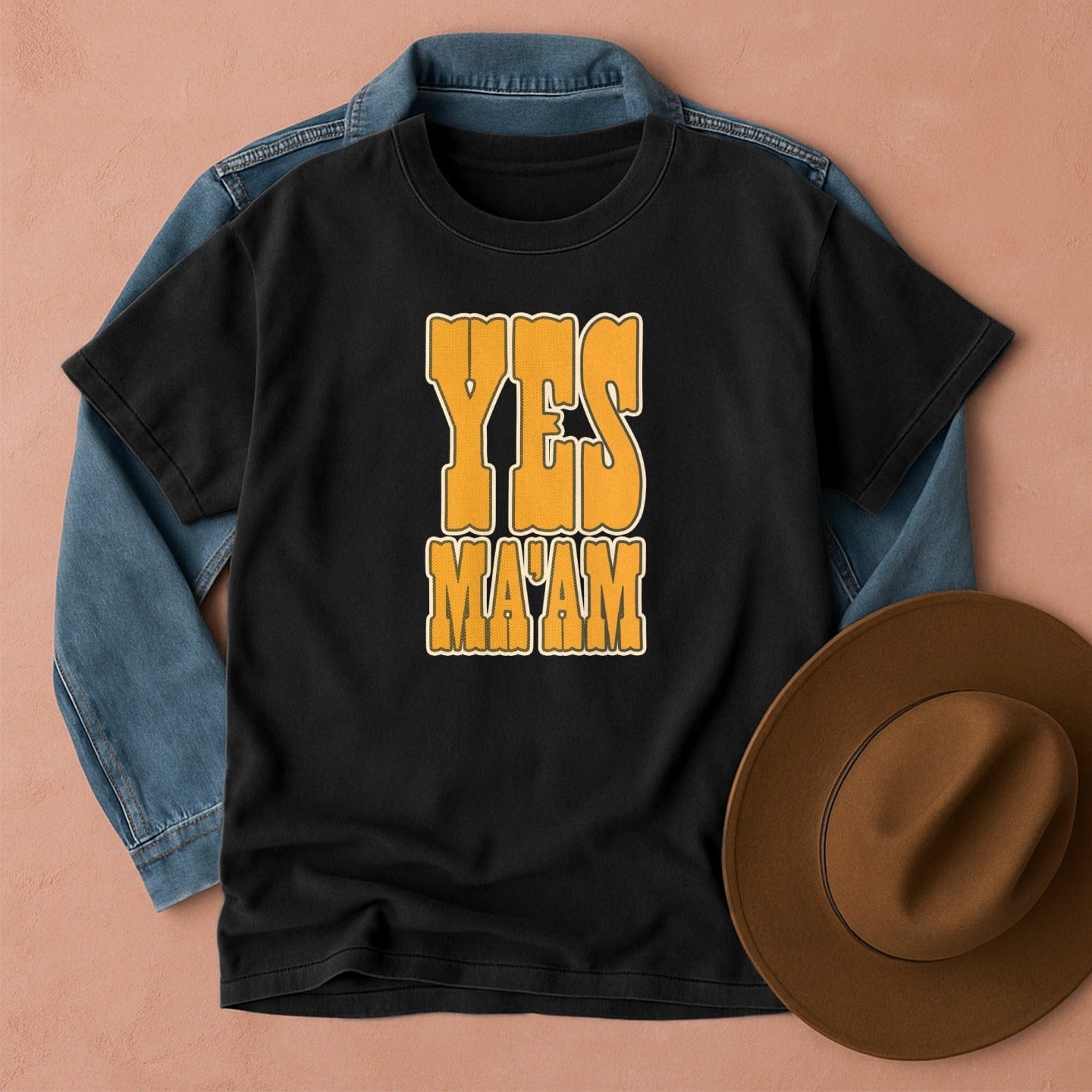 Yes Ma'am Western T-Shirt Black / S Western shirt