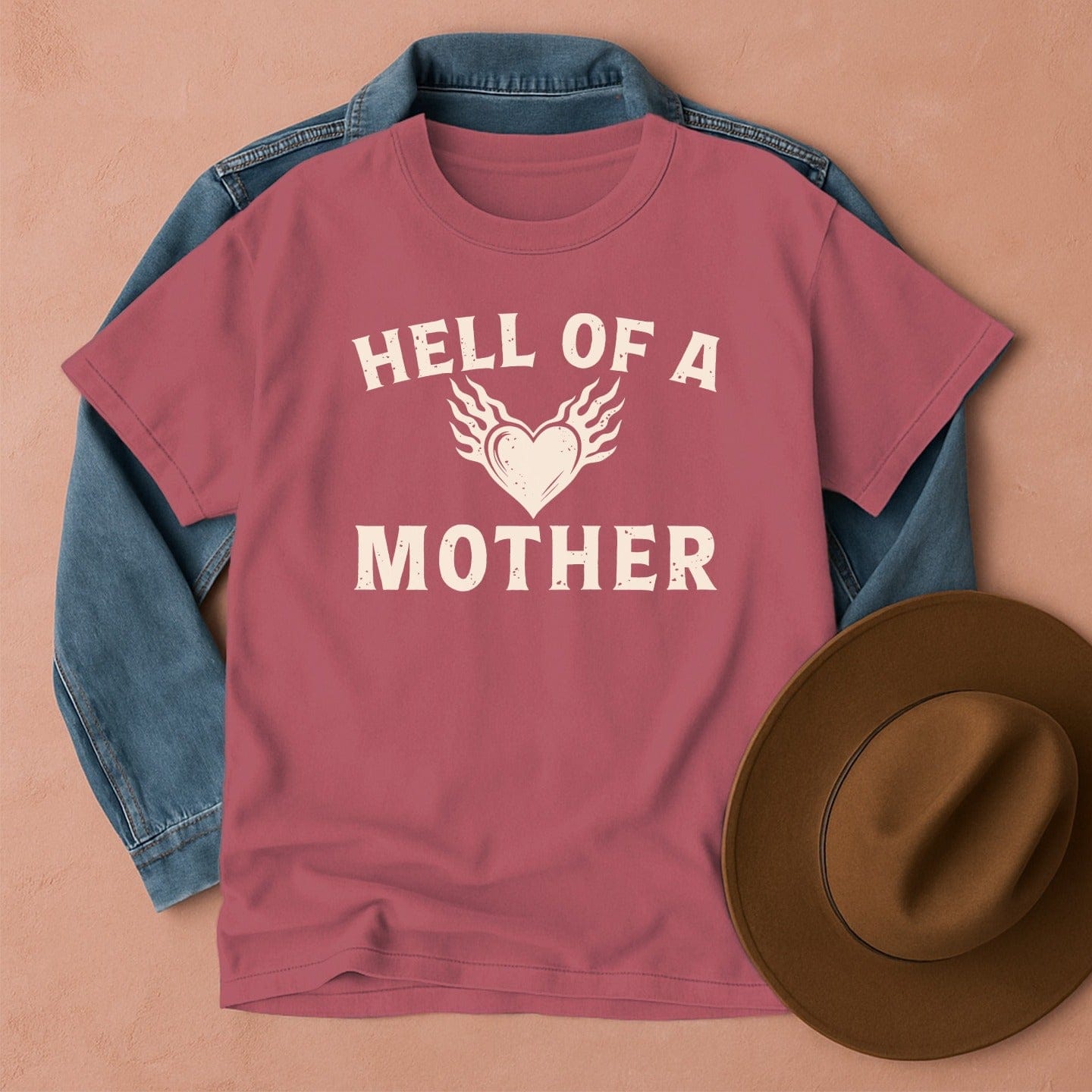 Hell of a Mother T-Shirt Crimson / S Western shirt