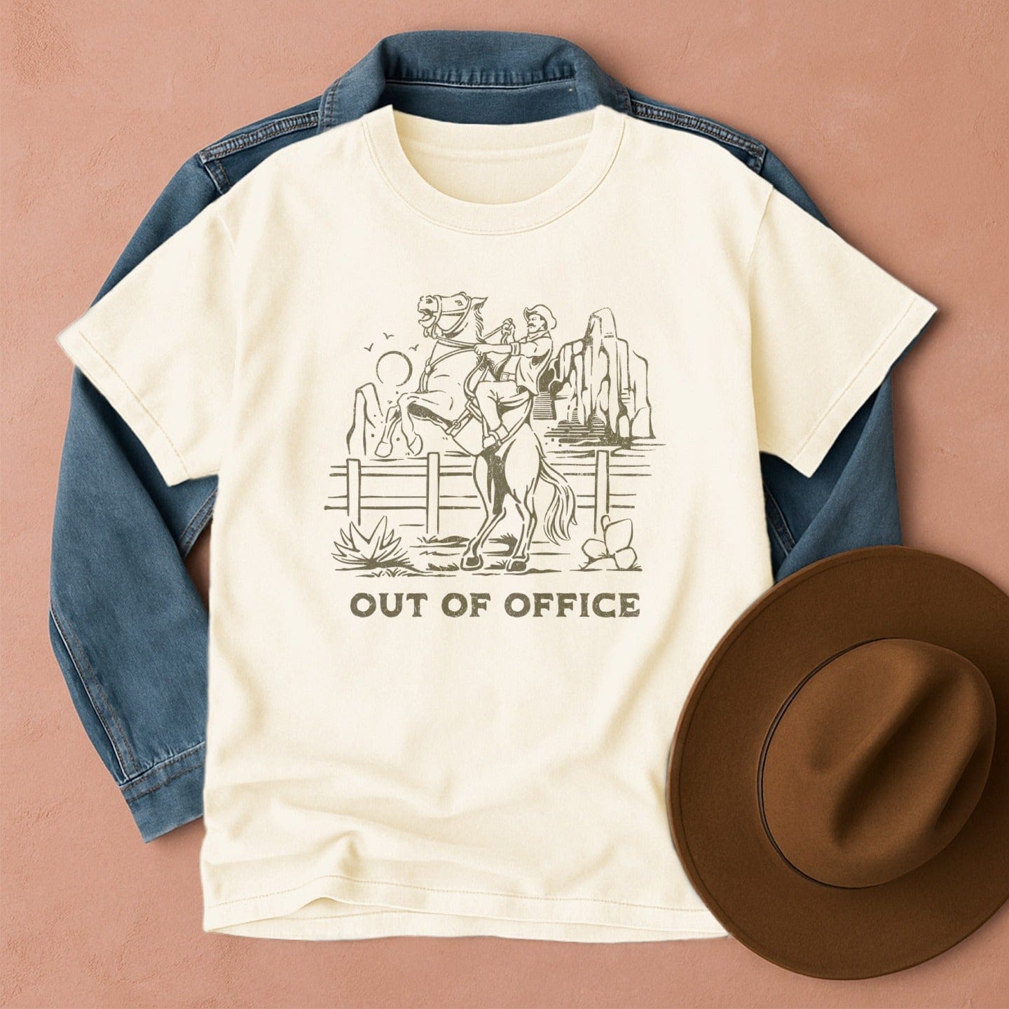Out of Office Cowboy T-Shirt Ivory / S Western shirt