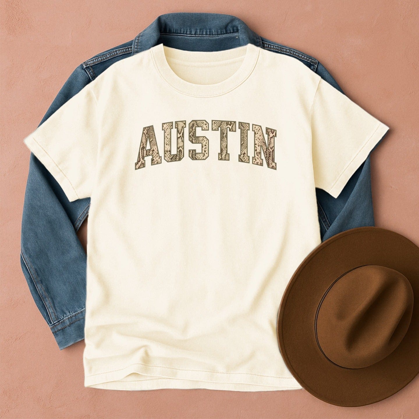 Austin Snakeskin T-Shirt Ivory / S Western shirt