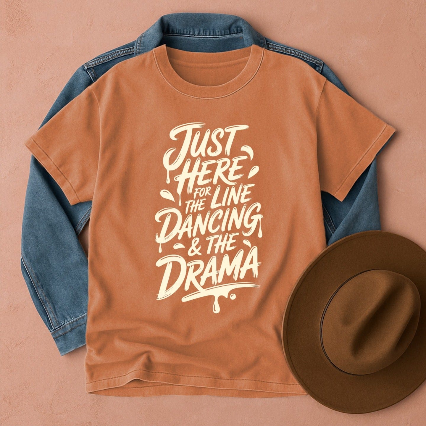 Just Here for the Line Dancing T-Shirt Yam / S Western shirt