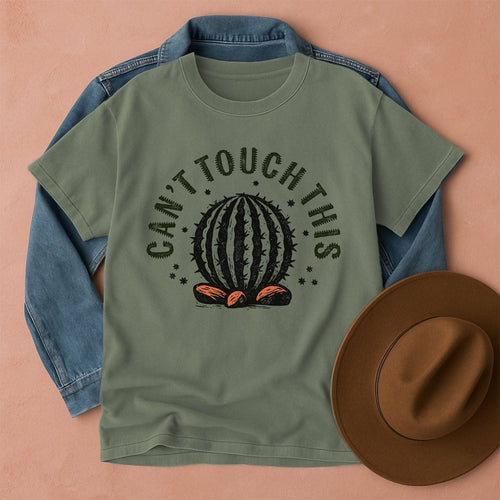 Can't Touch This Retro Cactus T-Shirt Moss / S Western shirt