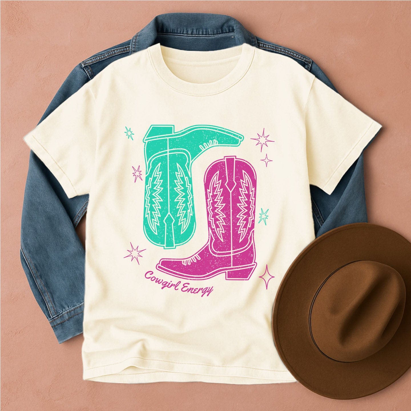 Cowgirl Energy T-Shirt Ivory / S Western shirt