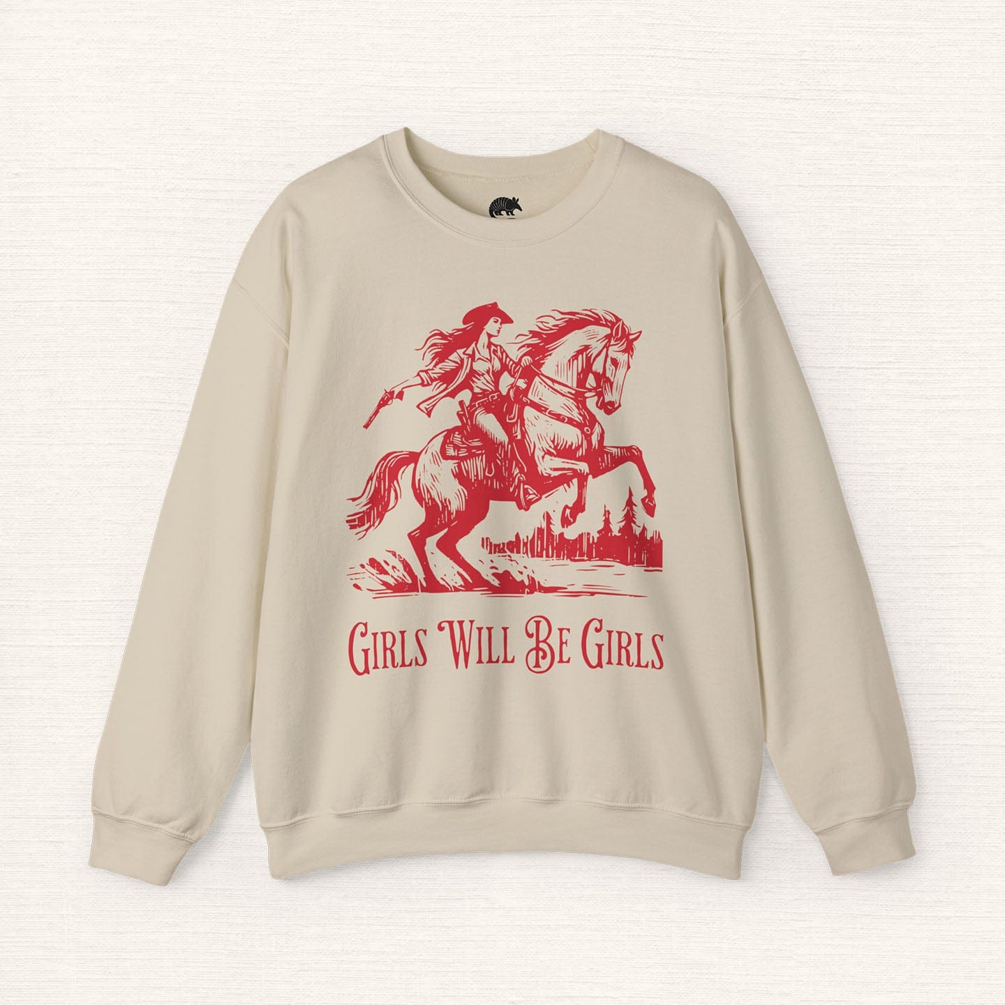 Girls Will Be Girls Cowgirl Sweatshirt Sand / S Western shirt