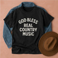 God Bless Real Country Music T-Shirt Black / S Western shirt