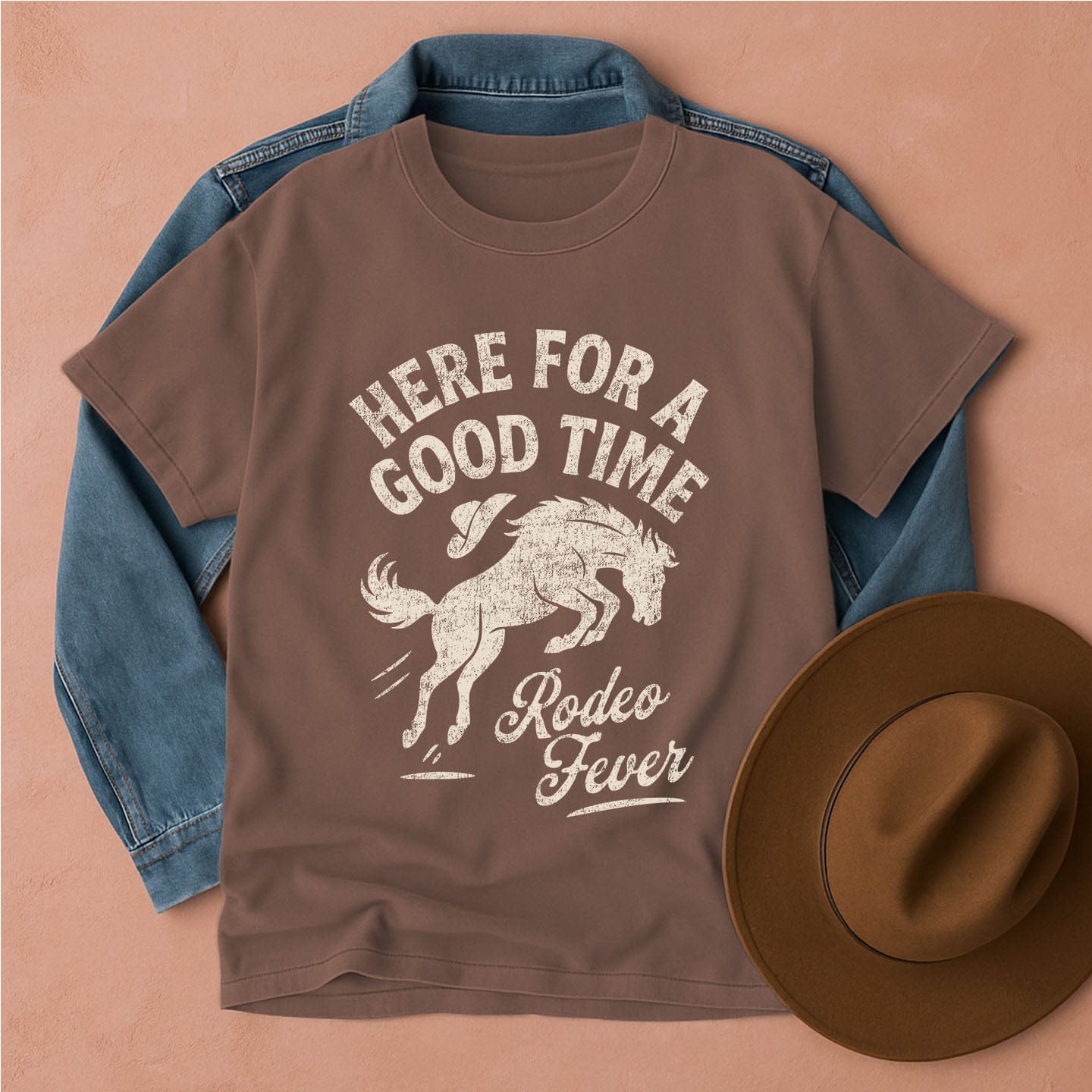 Here for a Good Time Vintage Rodeo T-Shirt Espresso / S Western shirt
