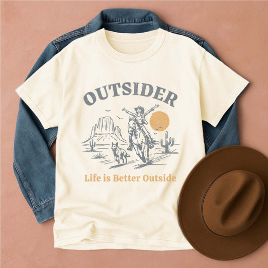 Outsider Cowgirl & Dog T-shirt