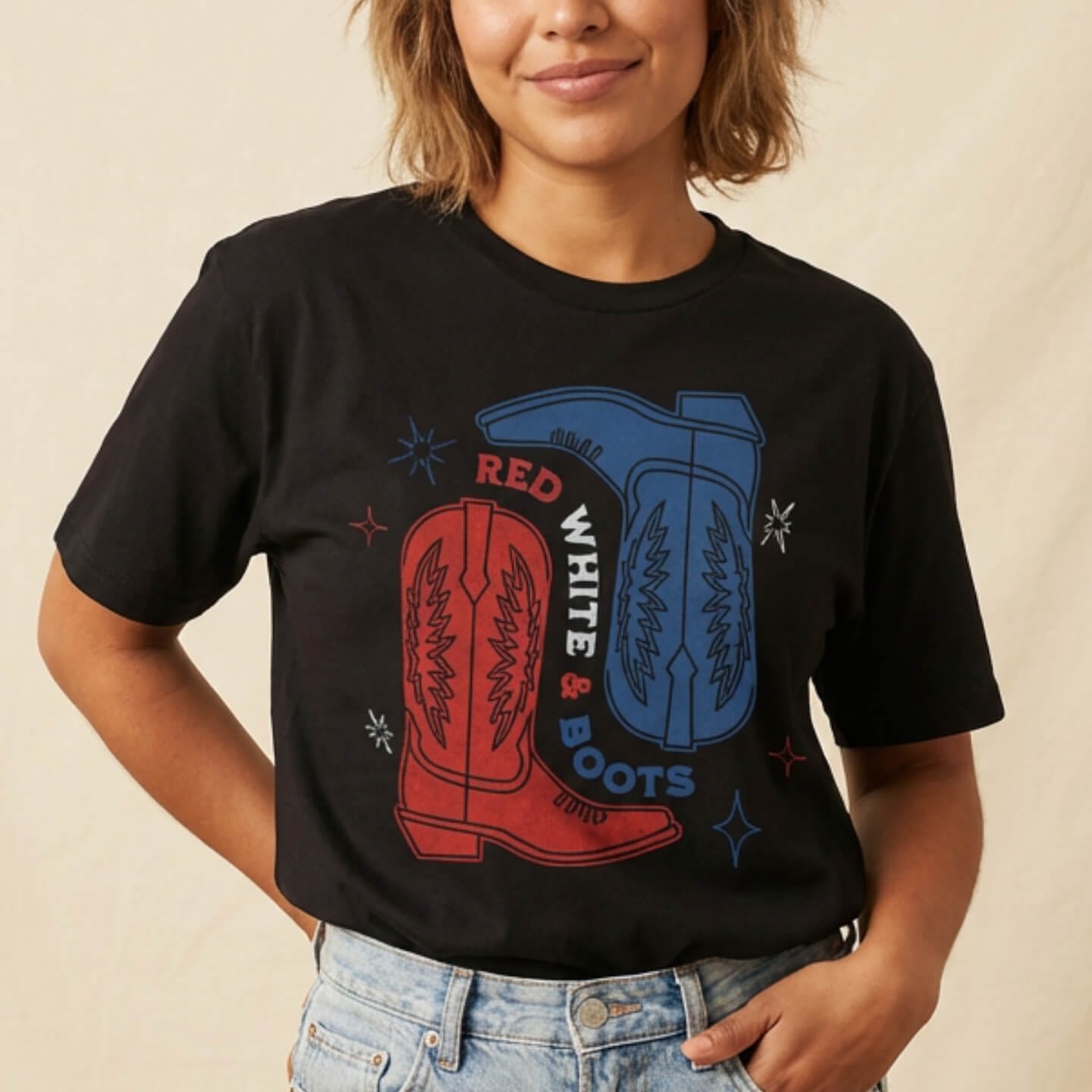 Red, White & Boots T-Shirt Western shirt