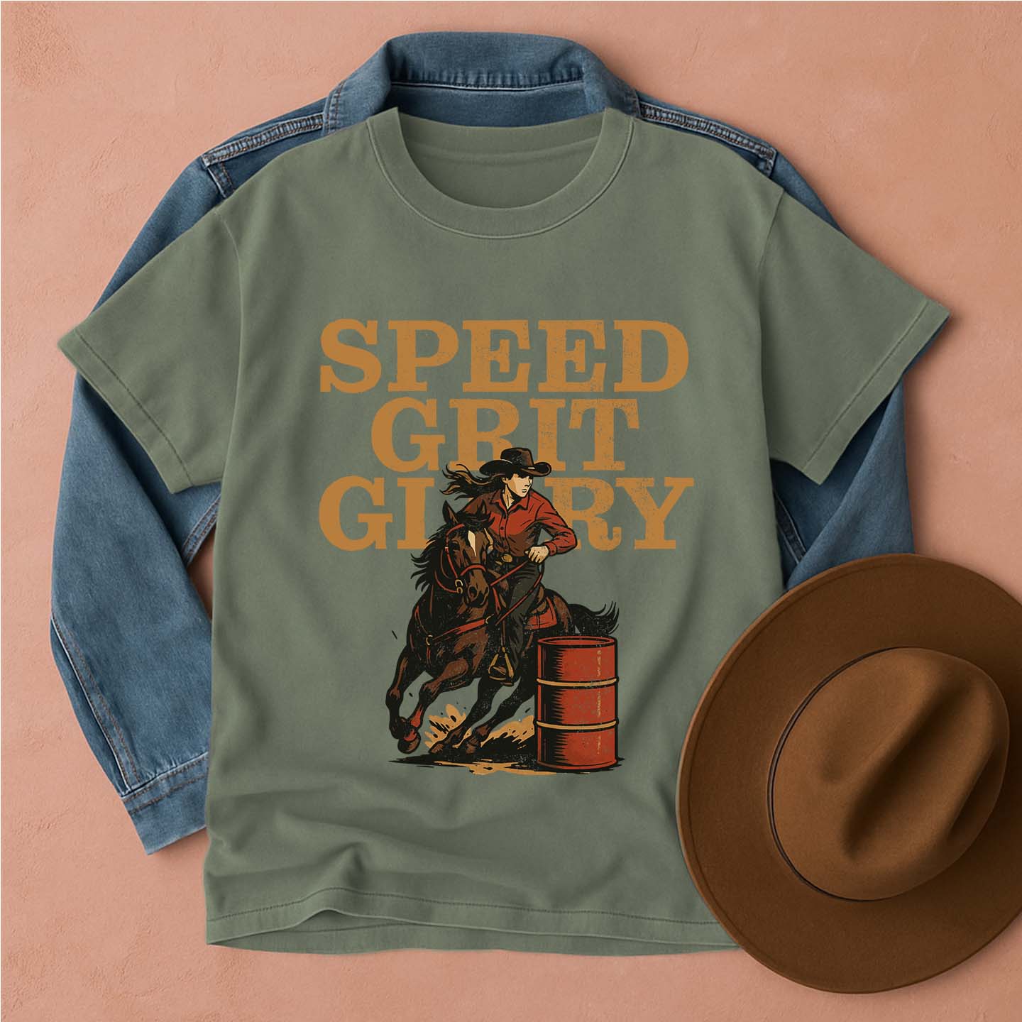 Barrel Racer Cowgirl T-Shirt