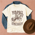 Yang Energy Cowboy T-Shirt Ivory / S Western shirt