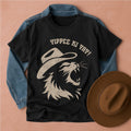Yippee Ki Yay Cowboy Cat T-Shirt Black / S Western shirt
