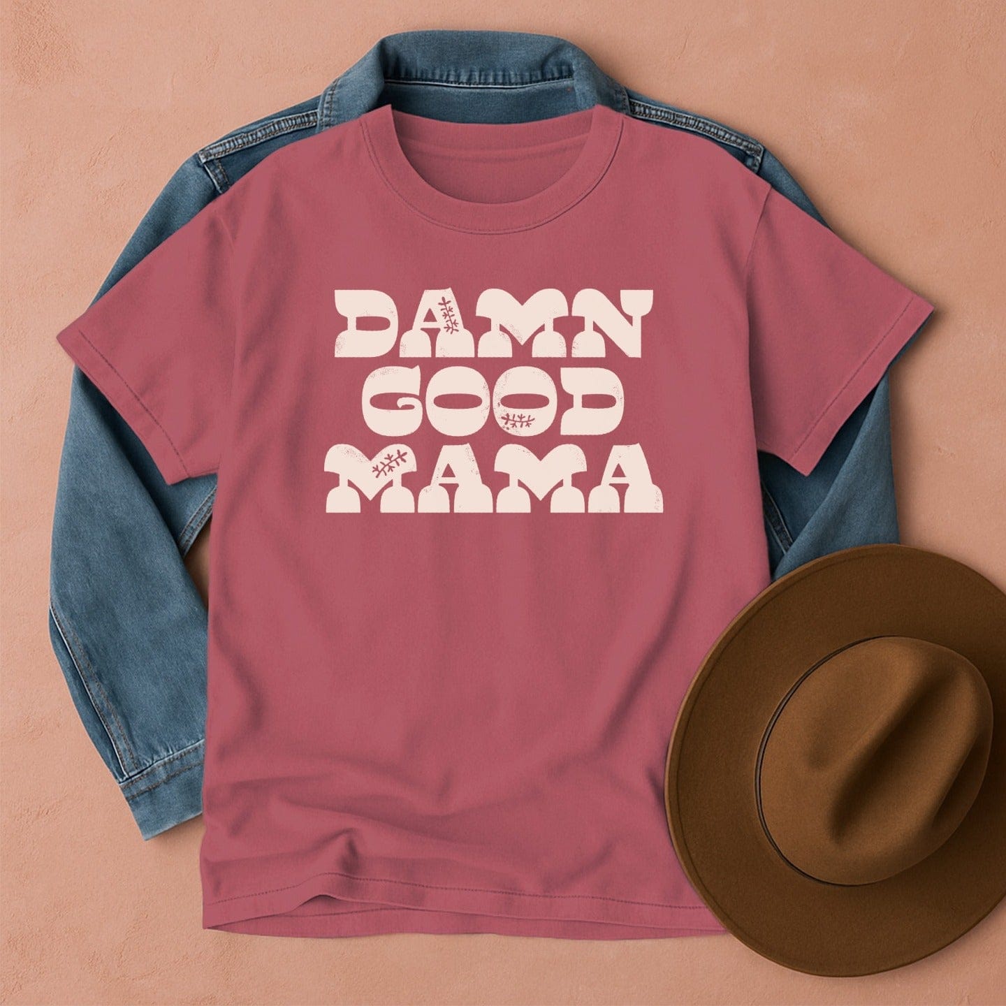 Damn Good Mama T-Shirt Crimson / S Western shirt