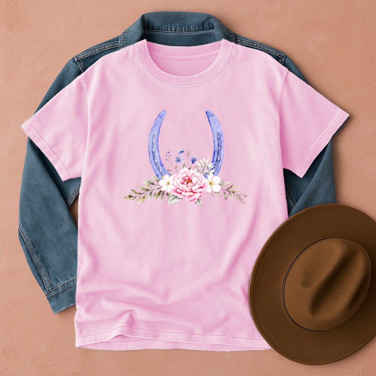 Floral Horseshoe T-Shirt Blossom / S Western shirt