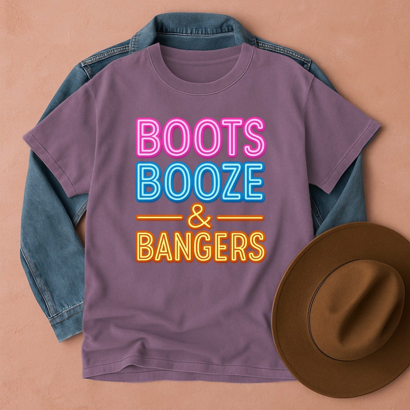 Boots Booze & Bangers T-Shirt Berry / S Western shirt