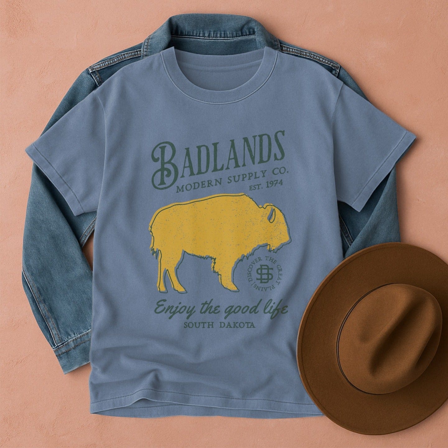 Badlands T-Shirt Blue Jean / S Western shirt