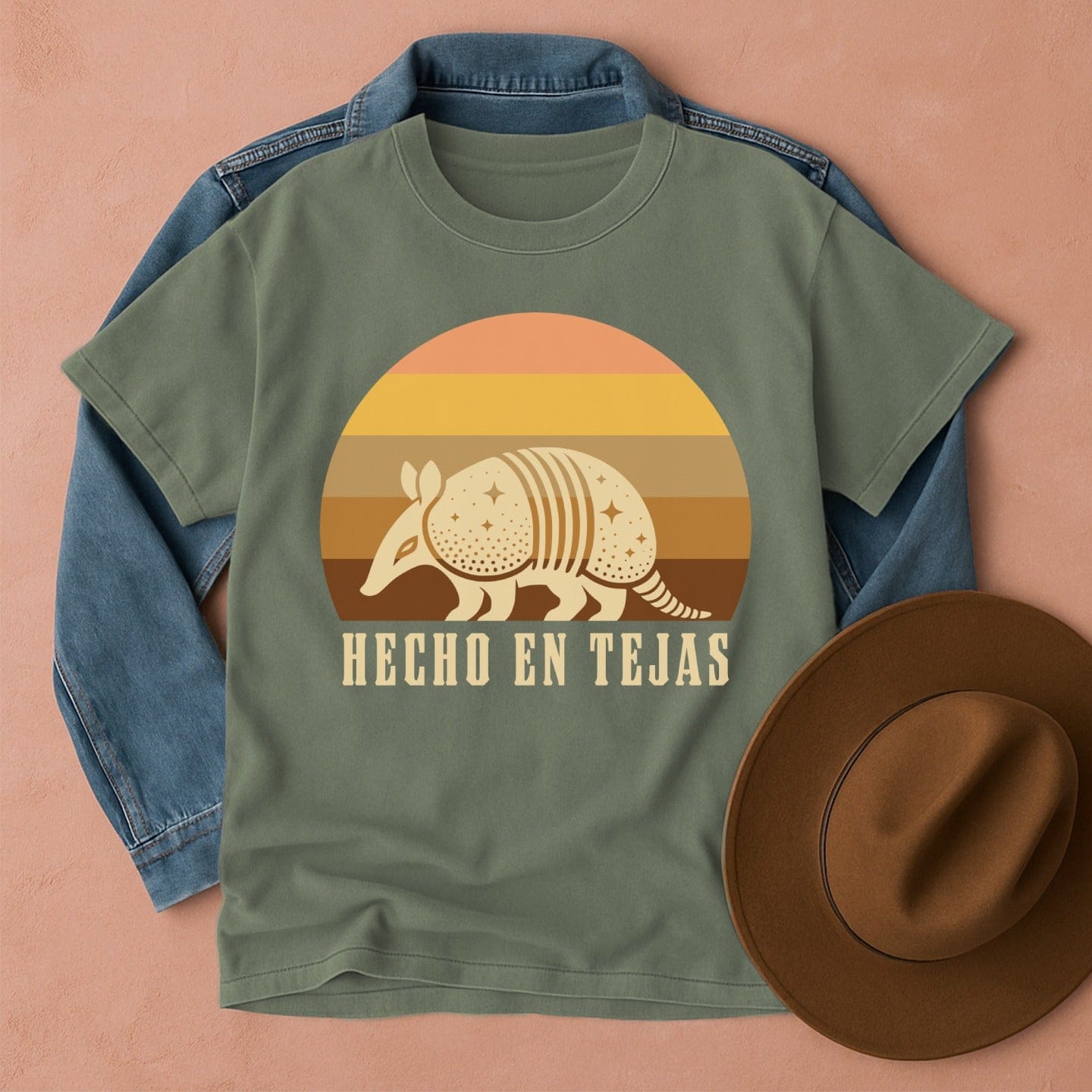 Hecho En Tejas T-Shirt Moss / S Western shirt