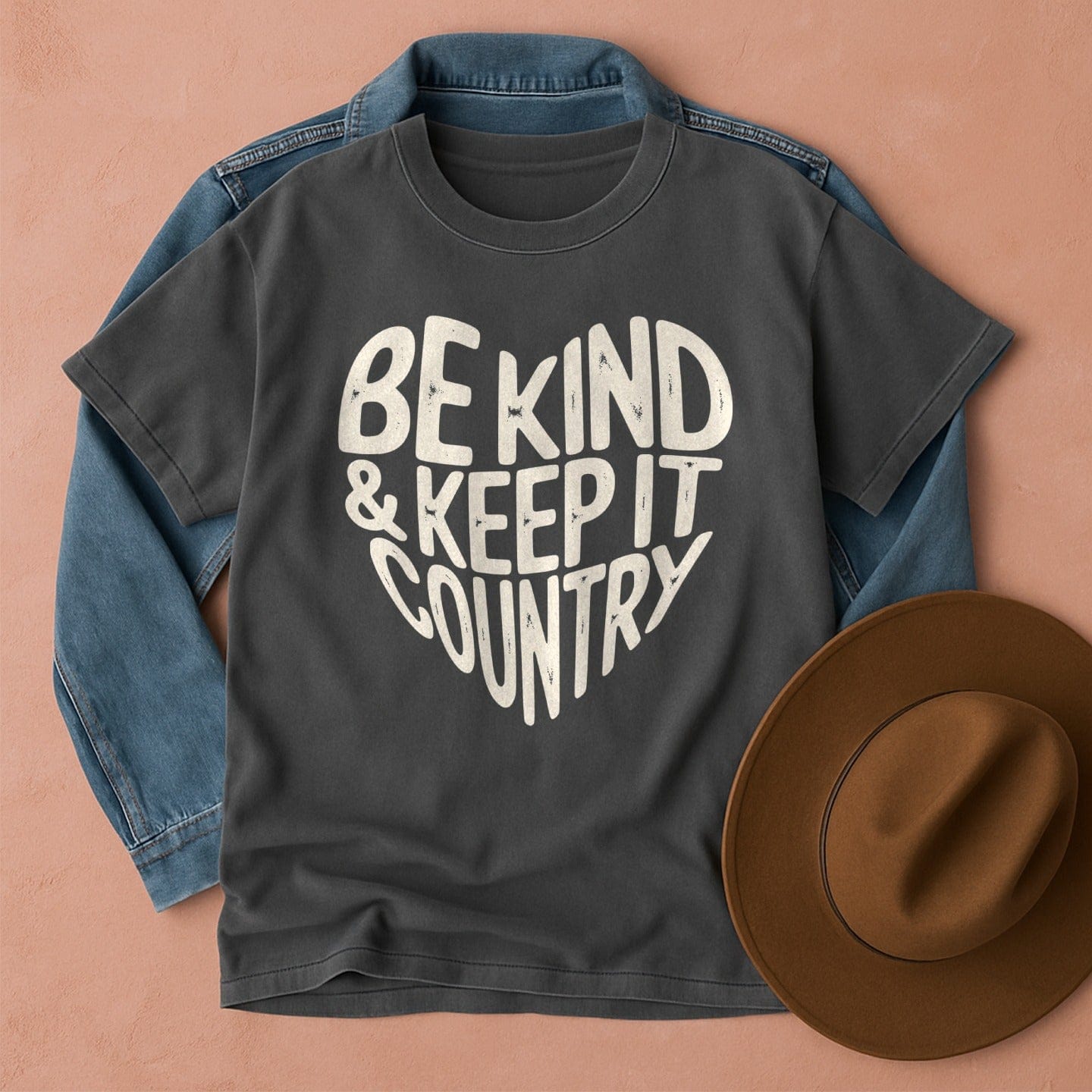 Be Kind & Keep It Country T-Shirt Pepper / S Western shirt