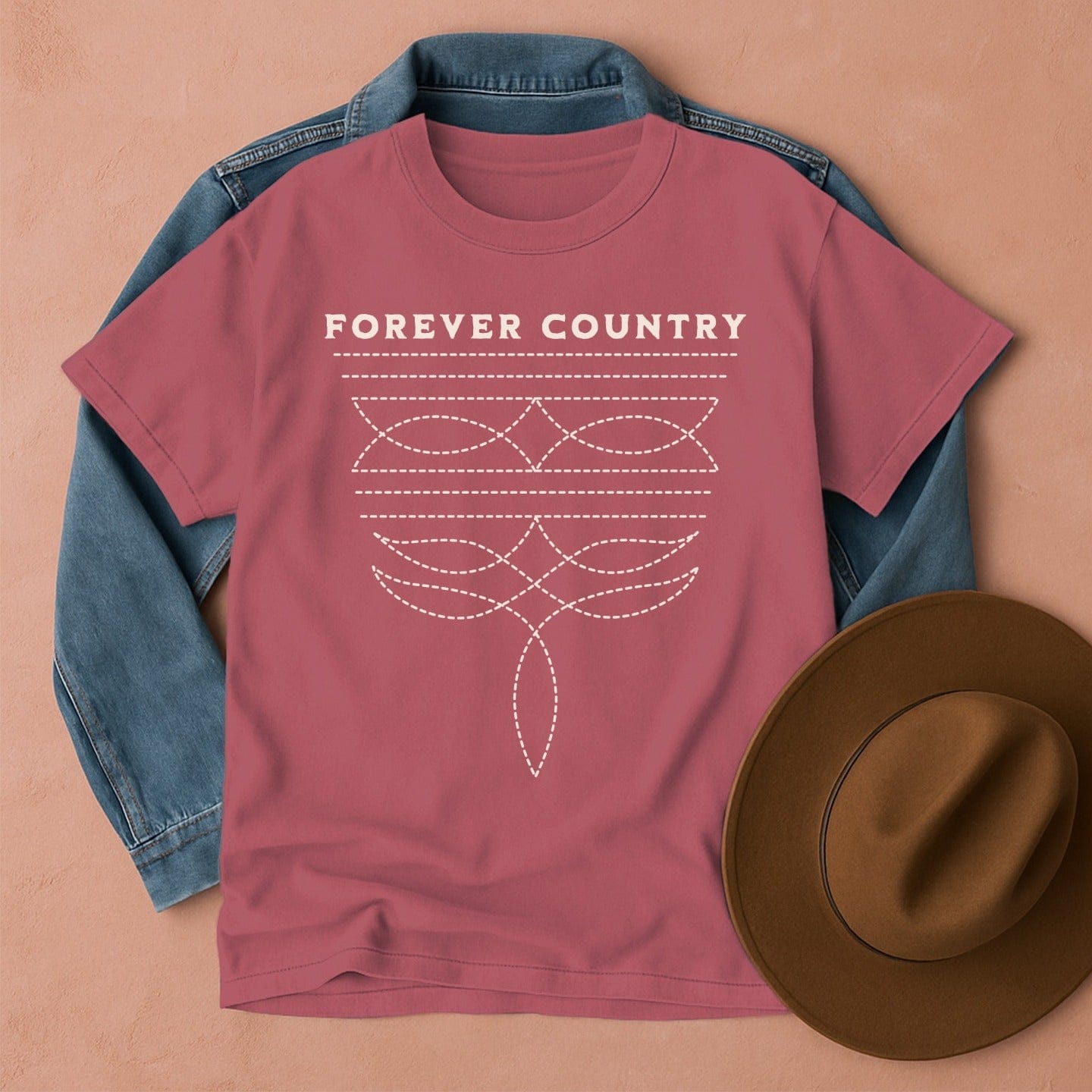Forever Country T-Shirt Crimson / S Western shirt